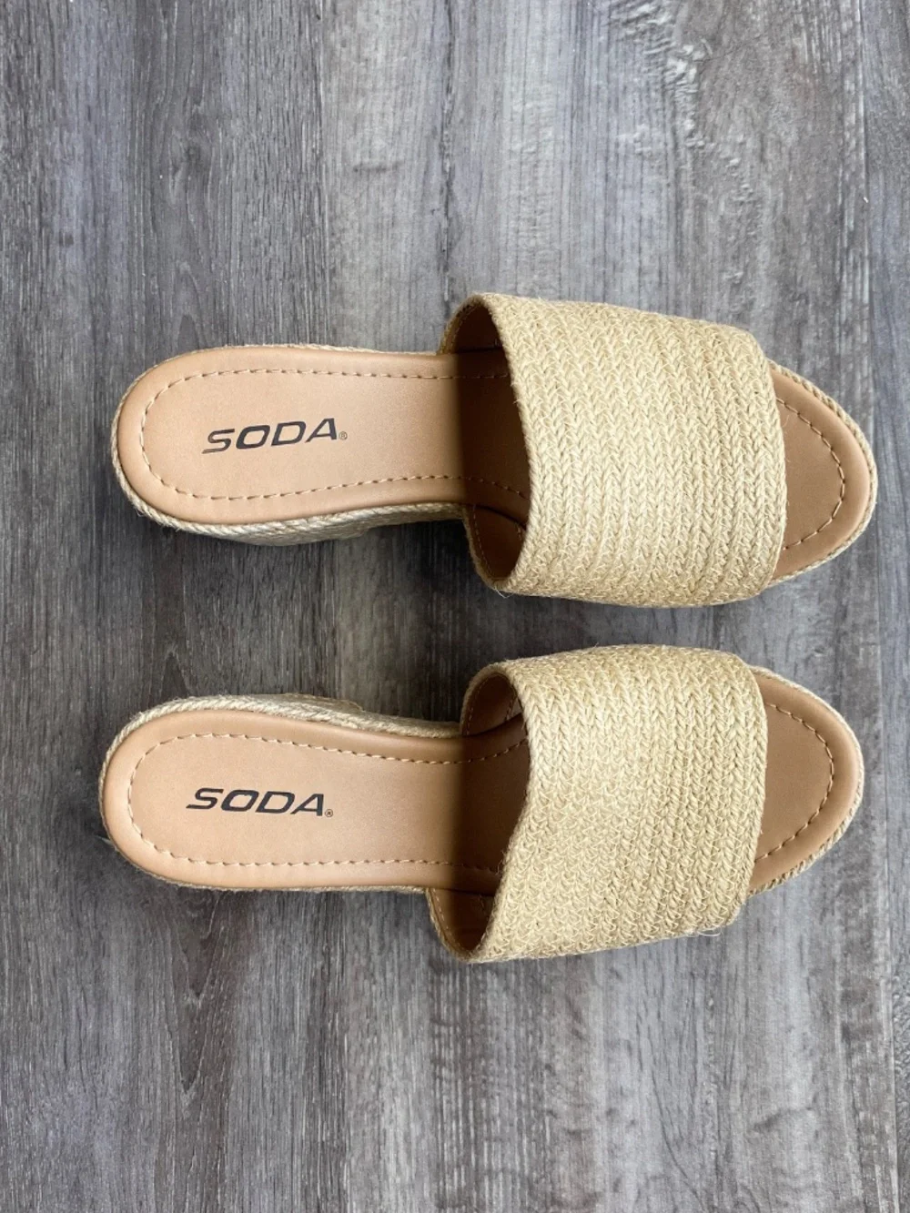 Soda Espadrille Slide Wedge Sandals 8.5
